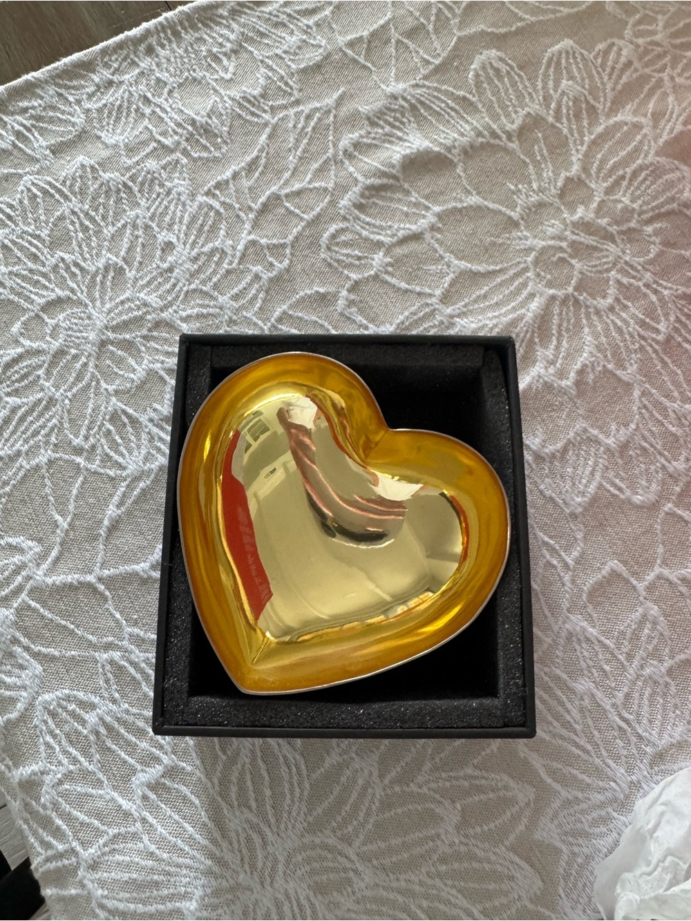 Michael Aram Gold Heart Dish in a box- Shiny Metallic Accent